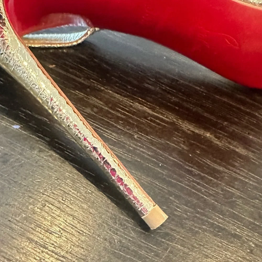 Christian Loubouton Rosalie Gold slingbacks